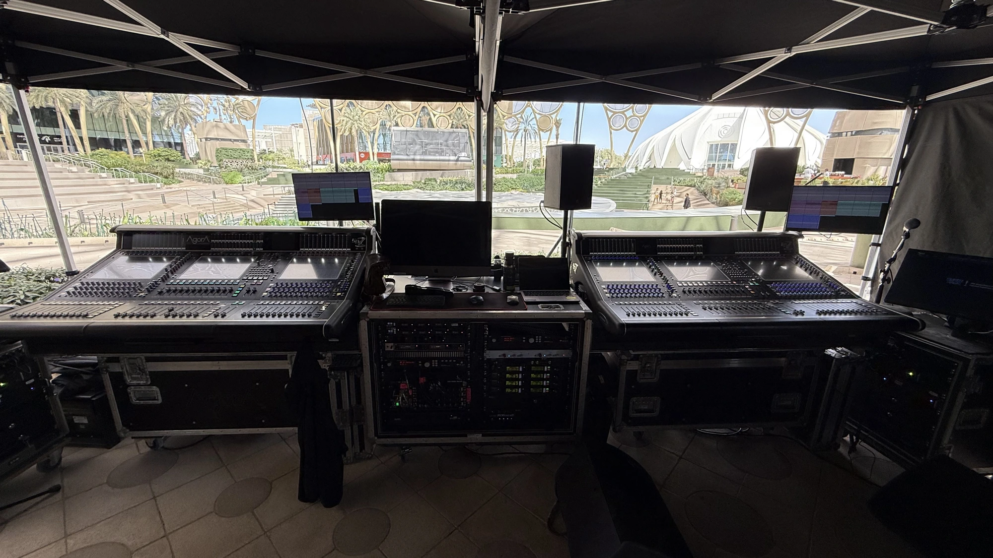 Dual DiGiCo FOH position — Expo City Dubai